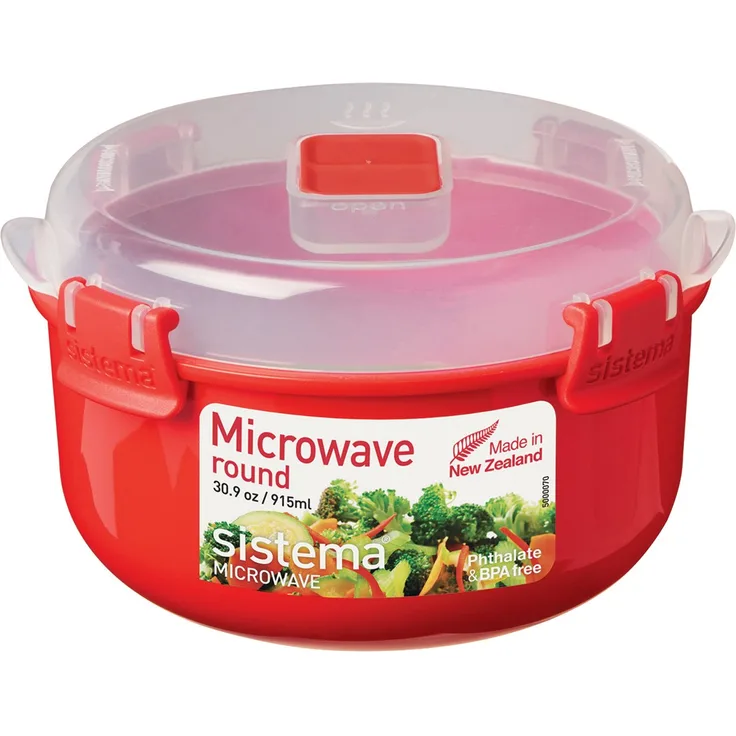 Sistema Microwave Rundbehälter, 915 ml, rot-transparent