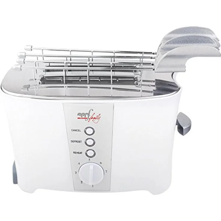 Melchioni Family 118310008 Tosto 2-Schlitz-Toaster, mit Doppel Zange, weiß