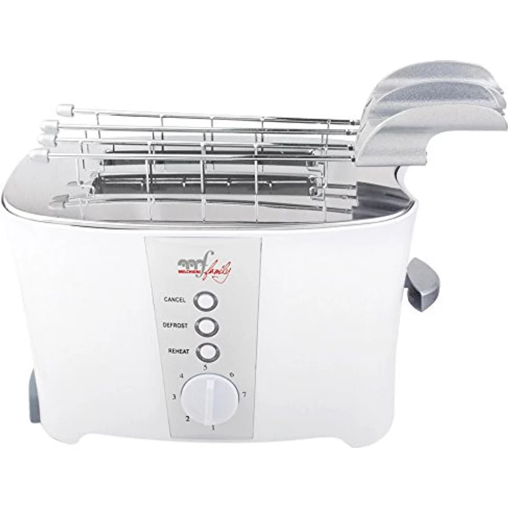Melchioni Family 118310008 Tosto 2-Schlitz-Toaster, mit Doppel Zange, weiß – Bild 1