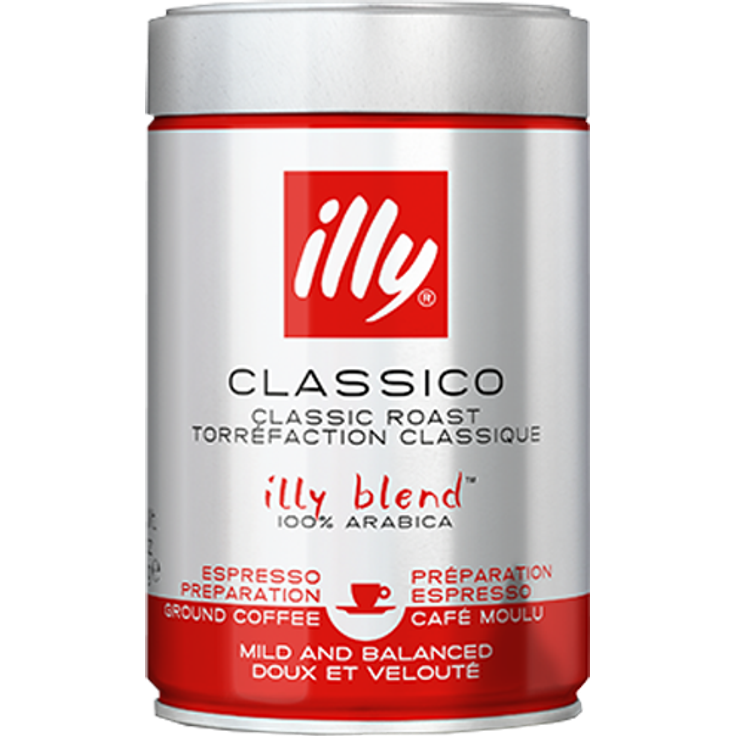 Illy Espresso, 100% Arabica Kaffee, gemahlen, mittlerer Röstgrad, Dose, 250g