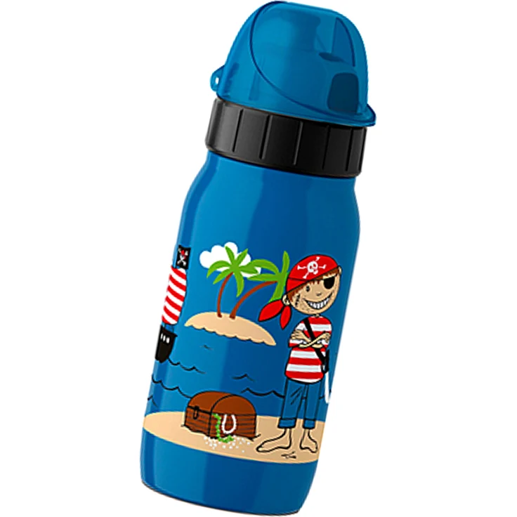 Emsa Iso2Go 518372 Isolierte Trinkflasche, 0,35 Liter, AutoClose Verschluss, Pirate