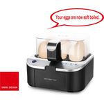 Emerio EB-123177.1 smarter Eierkocher, mit Sprachausgabe, 400W, für max. 6 Eier, antihaftbeschichtet, mit Messbecher, schwarz