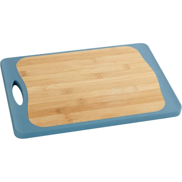 Wenko Schneidebrett Kombi M - Küchenbrett, Schneidbrett mit Saftrille und Griff, antibakteriell, 28,5 x 1,5 x 20 cm, weiß – Bild 1
