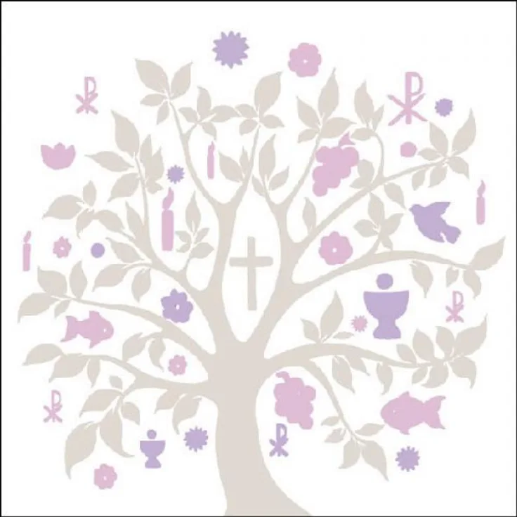 20 Servietten Kommunion Konfirmation Communion Baum des Lebens 33cm