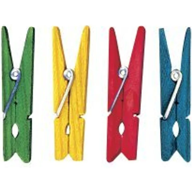 Rayher 6135549 Holz-Wäscheklammern, 4,5 cm, SB-Btl. 24 Stück, gemischt