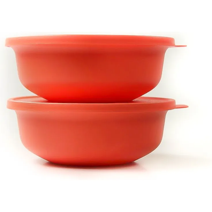 Tupperware Aloha 1L lachs (2) Schüssel Servieren Servierschüssel Salatschüssel