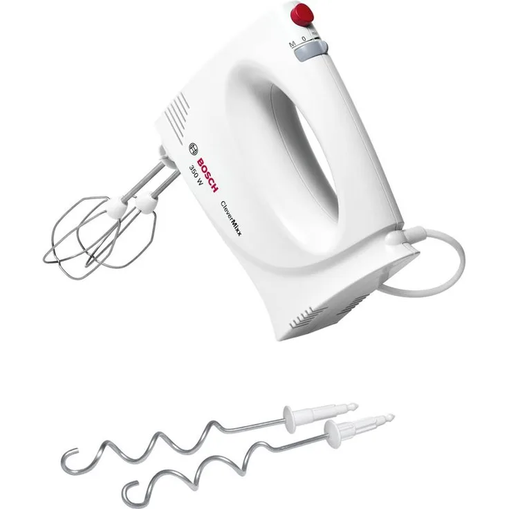 Bosch MFQ3030 Handmixer, 4 Geschwindigkeiten, Turbostufe, spülmaschinenfestes Zubehör, Kunststoff, weiß
