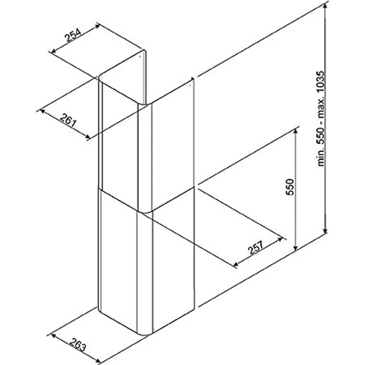Smeg KITCMNFABBL KIT Kaminaufsatz schwarz
