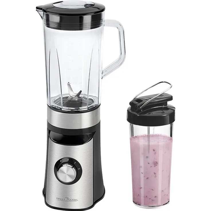ProfiCook PC-UMS 1085 2in1 Universalmixer mit Smoothie-Maker-Aufsatz, 4-fach Edelstahlmesser, Smoothie-Behälter auch als Trinkbecher zu verwenden