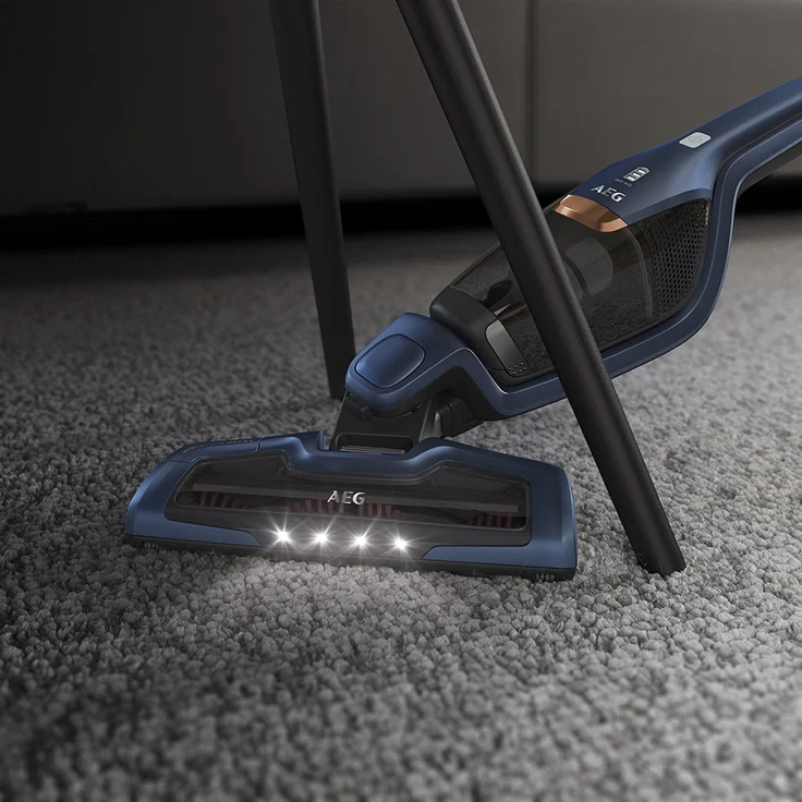 AEG Ergorapido CX7-2-I360 Handstaubsauger, 45 min Akkubetrieb, LED-Frontlicht, 180° Drehgelenk, Bürstenreinigungsfunktion, freistehend, blau  – Bild 11
