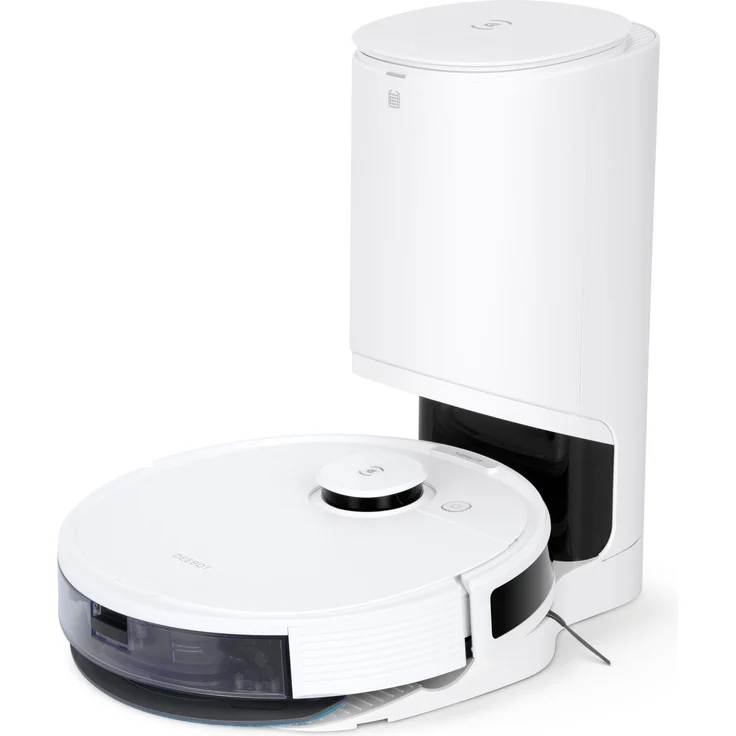 Ecovacs Deebot N8 Pro+ Saugroboter mit Wischfunktion und Absaugstation, TrueDetect 3D Technologie, 110 min Akkubetrieb, weiß – Bild 1