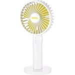 Unold 86620 HANDVENTILATOR Breezy II White, 5-stufige Geschwindigkeitsregelung, LED-Kontrollleuchten und bis zu 8 Stunden Akkubetrieb