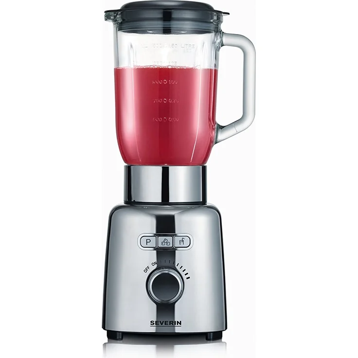 SEVERIN Standmixer mit Glas-Mixbehälter, 1,5 L, ca. 1.000 W, SM 3710, Edelstahl-Schwarz  – Bild 4