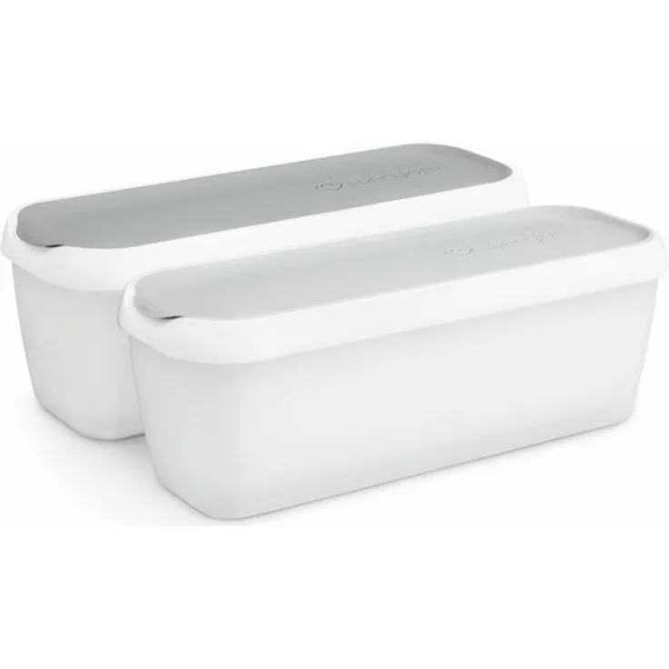 Springlane Vorratsdose Eisbehälter für Speiseeis, Kunststoff, Grau ? Portionierbehälter, 1 L