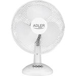 Adler AD 7303 Tischventilator, 40 Watt, oszillierend, 3 Stufen, 30 cm Durchmesser, weiß