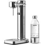 Aarke Carbonator III - Polished Steel Trinkwassersprudler mit einer PET-Flasche (1 Liter), ohne Zylinder, silber