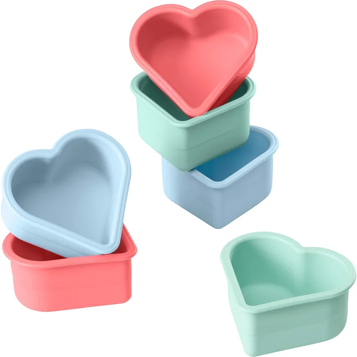 Lurch 83019 FlexiForm Herzmuffins 6er Set Silikonbackformen für kleine Herzen in der Größe 6,5 x 6 x 3cm