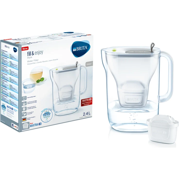 BRITA Wasserfilter Style hellgrau inkl. 1 MAXTRA+ Filterkartusche – BRITA Filter in modernem Design zur Reduzierung von Kalk, Chlor & geschmacksstörenden Stoffen – Bild 6