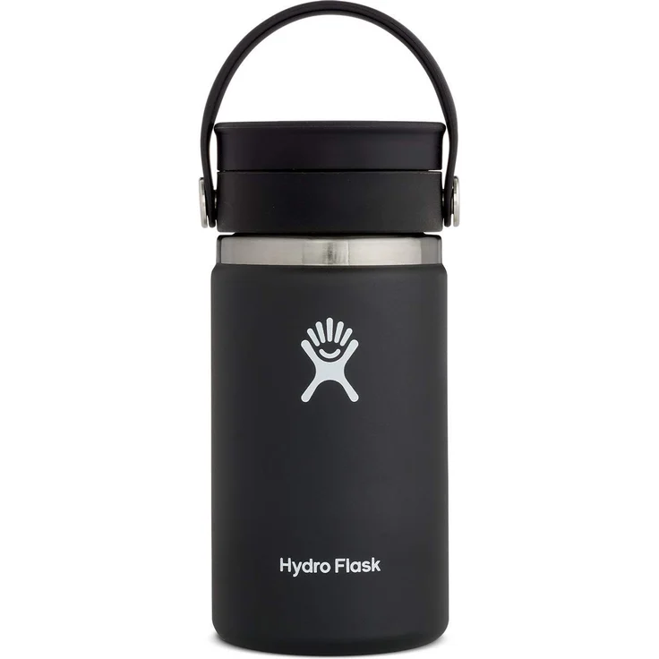 Hydro Flask Reise-Kaffeeflasche , Edelstahl und vakuumisoliert, große Öffnung mit auslaufsicherem Flex Sip-Deckel, schwarz, 354ml (12 oz) – Bild 1