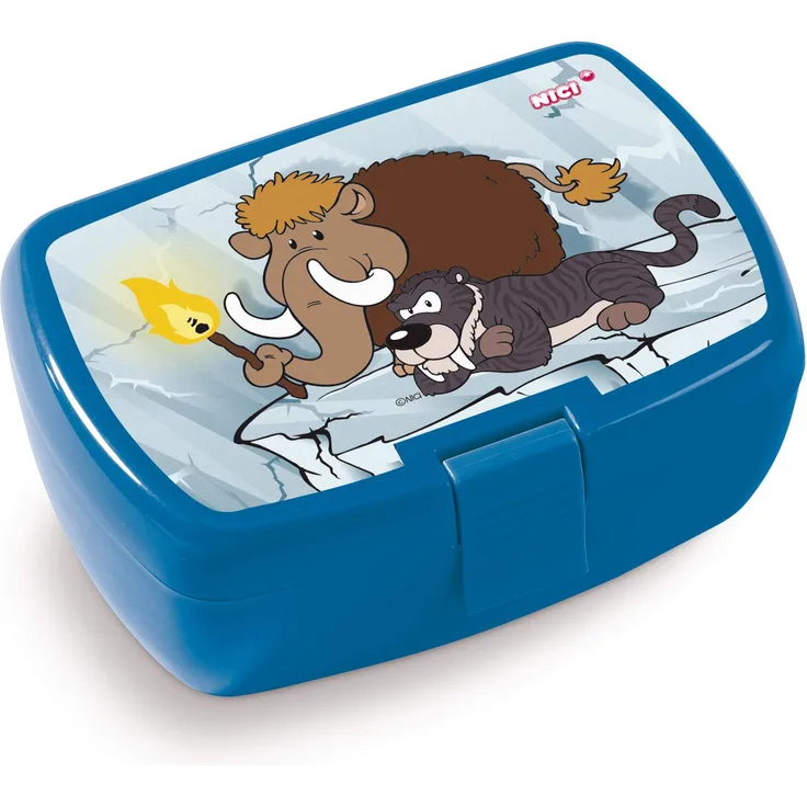 NICI 45462 Brotdose, Stone Age Friends, 18x12,5x6,5cm, blau