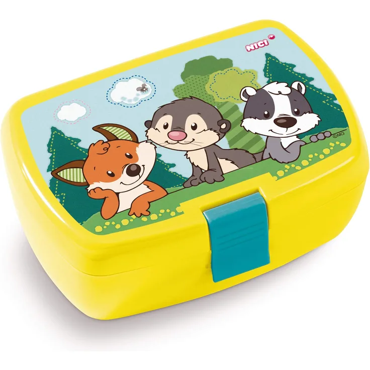 NICI 45464 Brotdose, Forest Friends, 18x12,5x6,5cm, gelb