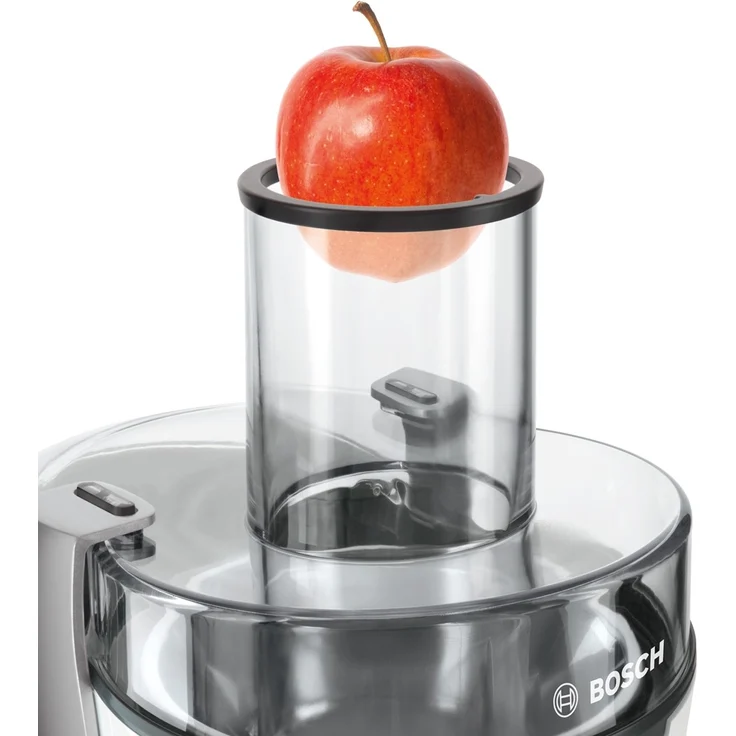 Bosch MES25A0 Entsafter VitaJuice 2 700 W, XL-Einfüllschacht, Edelstahl-Microfilter-Sieb, Ausgießer mit DripStop, weiß - anthrazit – Bild 4