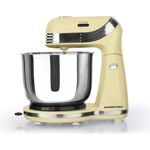 GOURMETmaxx Küchenmaschine Retro 50's Retro Style, 250W, 3L Schüssel, 6 Geschwindigkeiten, Edelstahl, vanille
