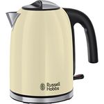Russell Hobbs Wasserkocher Colours+ Creme, 1,7l, 2400W, Schnellkochfunktion, optimierte Ausgusstülle, herausnehmbarer Kalkfilter, Wasserstandsanzeige, Füllmengenmarkierung, Teekocher 20415-70