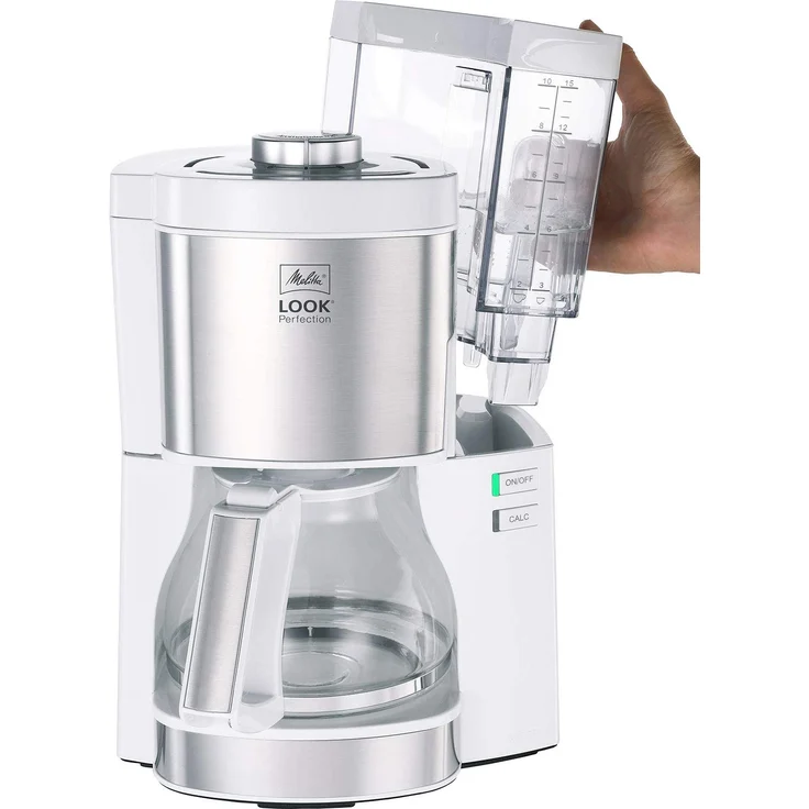 Melitta Look Perfection 1025-05 Filterkaffeemaschine, AromaSelector, 1.25 Liter, weiß, mit Glaskanne, voller Kaffeegenuss – Bild 2