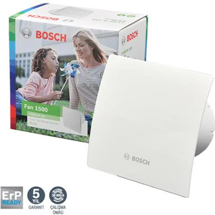 Bosch Komfort Badlüfter Fan 1500 DH 100 - mit Feuchtigkeitssensor und einstellbarer Nachlaufzeit - für effiziente Belüftung im Bad - weiß, 100 mm Durchmesser – Bild 1