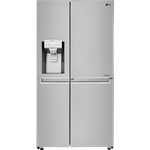 LG GSJ961 NEAZ Side-by-Side-Kühlschrank, freistehend, Edelstahldekor, NoFrost, Wasser- und Eiswürfelspender, Wassertank, Breite 91.2 cm, Energieklasse F