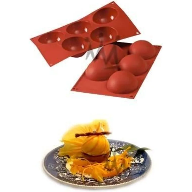 Silikomart 20.001.00.0060 TERRACOTTA SILICONFLEX ITEM NR.5 HALF-SPHERES ø80 MM H 40 MM IN POLYBAG + CLAS