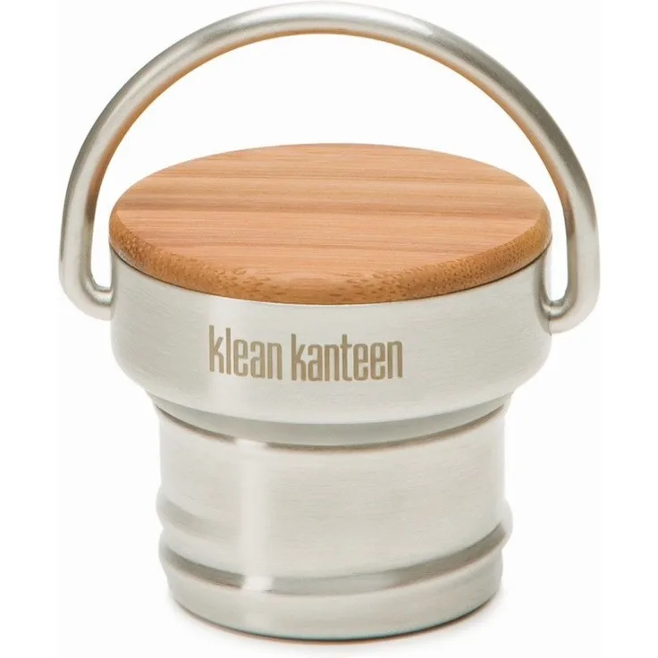 Klean Kanteen Edelstahl Deckel Bambus für Classic Flaschen brushed stainless