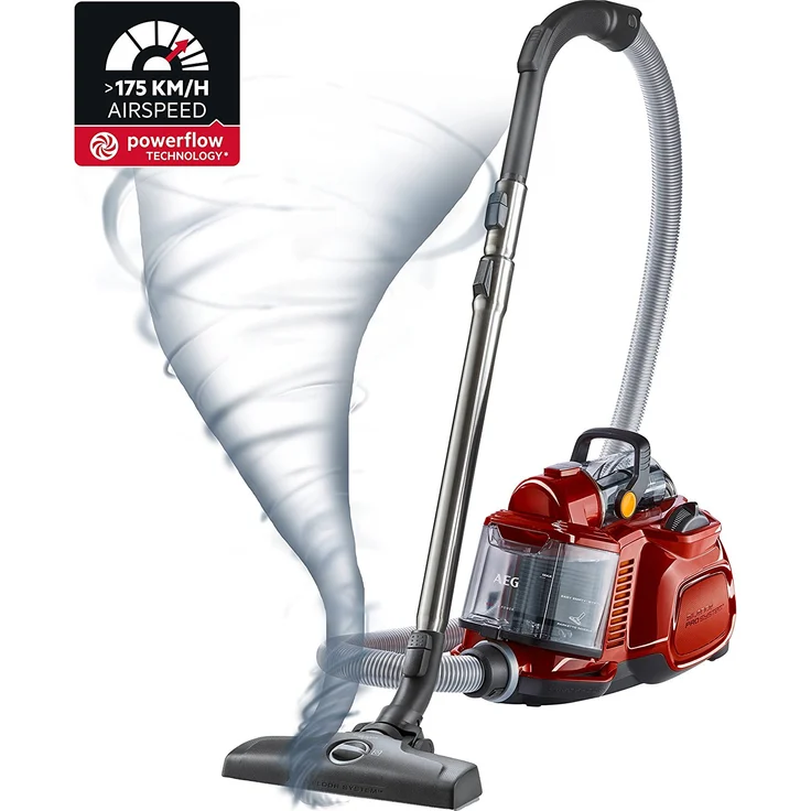AEG LX7-2-CR-A Staubsauger ohne Beutel (Ideal für Haustierbesitzer, Inkl. Zusatzdüsen und Spezialdüsen-Set für Tierhaare, 750 W, 9 m Aktionsradius, 1,4l Staubbehälter, waschbarer Hygiene Filter) rot – Bild 3