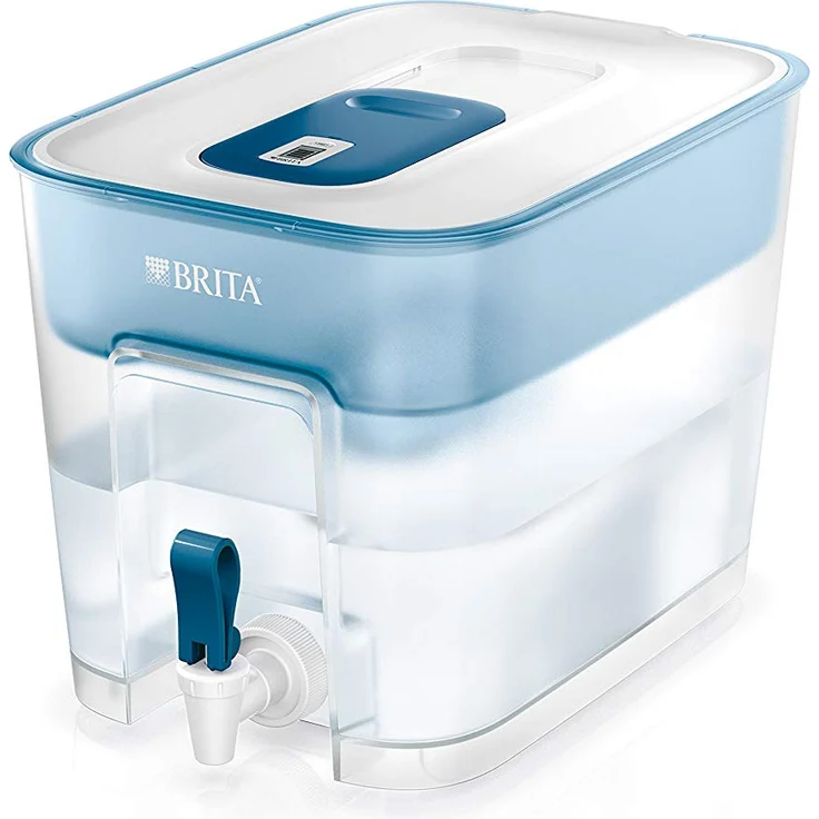 BRITA Wasserfilter-Station Flow inkl. 1 MAXTRA+ Filterkartusche – XXL Tischwasserfilter mit Zapfhahn reduziert Kalk, Chlor und leitungsbedingt vorkommende Metalle wie Kupfer & Blei im Leitungswasser  – Bild 1