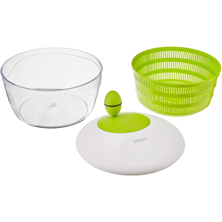 Leifheit Salatschleuder Colour Edition classic green für Rechts und Linkshänder, Salatschüssel zum Servieren, Küchenhelfer in trendiger Farbe – Bild 3