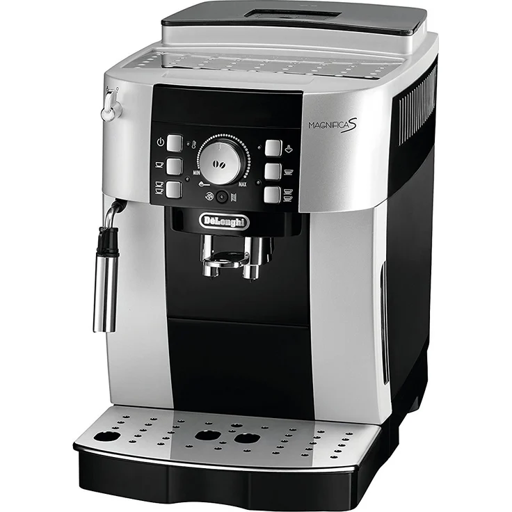 De'Longhi Magnifica S ECAM 21.116.SB Kaffeevollautomat (Direktwahltasten und Drehregler, Milchaufschäumdüse, integriertes Kegelmahlwerk 13 Stufen, Herausnehmbare Brühgruppe, 2-Tassen-Funktion) silber-schwarz – Bild 1
