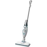 Black + Decker FSM1605 Steam Mop Basic, 1300W Dampfbesen, inklusive 1 Pad, abnehmbarer Wassertank mit Filter, weiß-türkis
