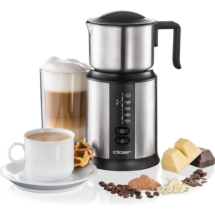 Cloer 7789 Milchaufschäumer, Edelstahl, mit Schoko-Modus, edelstahl