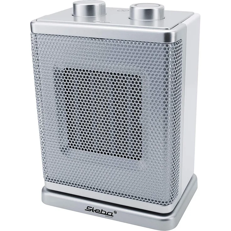 Steba KH 4 Keramik-Heizlüfter, 1800 Watt, Raumgröße bis ca. 30 m², zuschaltbare Oszillation, weiß-silber, Heizlüfter