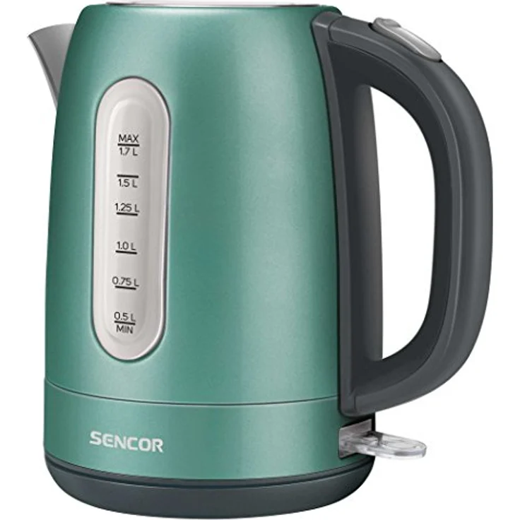 SENCOR SWK 1771GR Wasserkocher aus Edelstahl mit abnembarem Filter (2150 Watt, Volumen 1,7 L) metalic grün – Bild 1