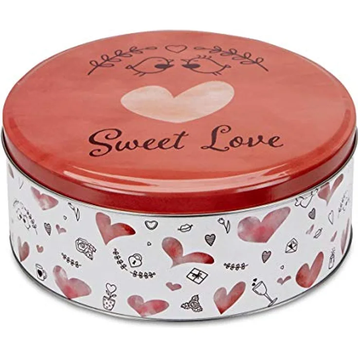 Städter 710122 Sweet Love Gebäckdose, Weißblech