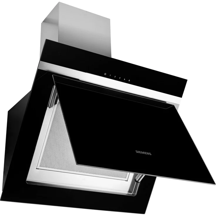 Siemens LC67KHM60 iQ300, Wandhaube, Wandmontage, Breite 59 cm, Tiefe: 49.9 cm, Absaugung und Rückführung (mit zusätzlichem Rückführungsset), Black/Stainless Steel – Bild 3