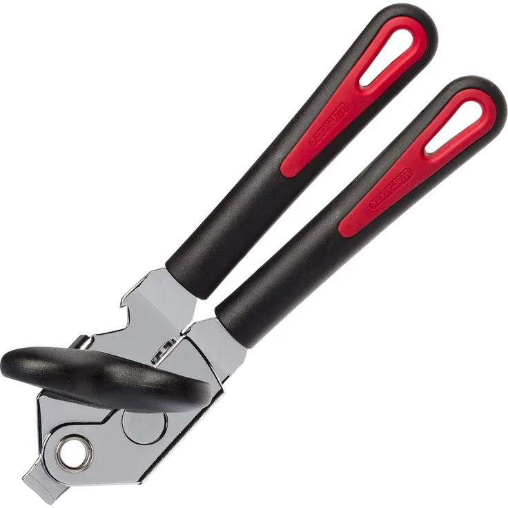 Westmark Zangendosenöffner mit Kapsel- und Deckelheber, Länge: 21,5 cm, Stahl-Kunststoff, Gallant Super, Schwarz-Rot-Silber, 29412260