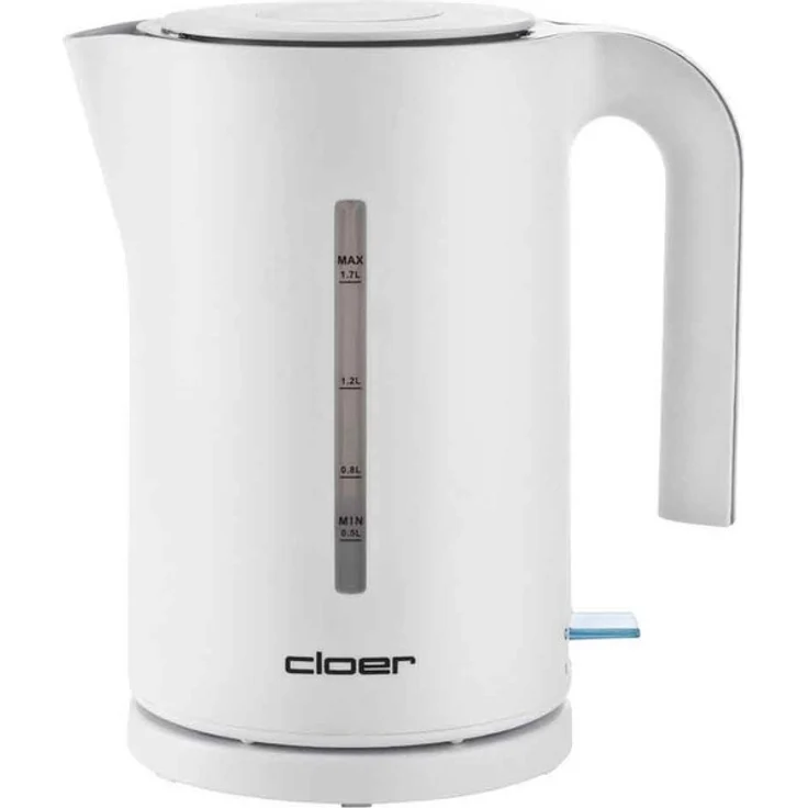 Cloer 4111 Wasserkocher - 2200 W - große Wasserstandsanzeige - Trockengeh- und Überhitzungsschutz - 1,7 Liter - weiß – Bild 1