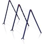 Leifheit Pegasus Bath 190 Badewannentrockner, 19 m Trockenlänge, Breite 68-124 cm, ausziehbar, Metall & Kunststoff, rostfrei, blau-weiß (81702)