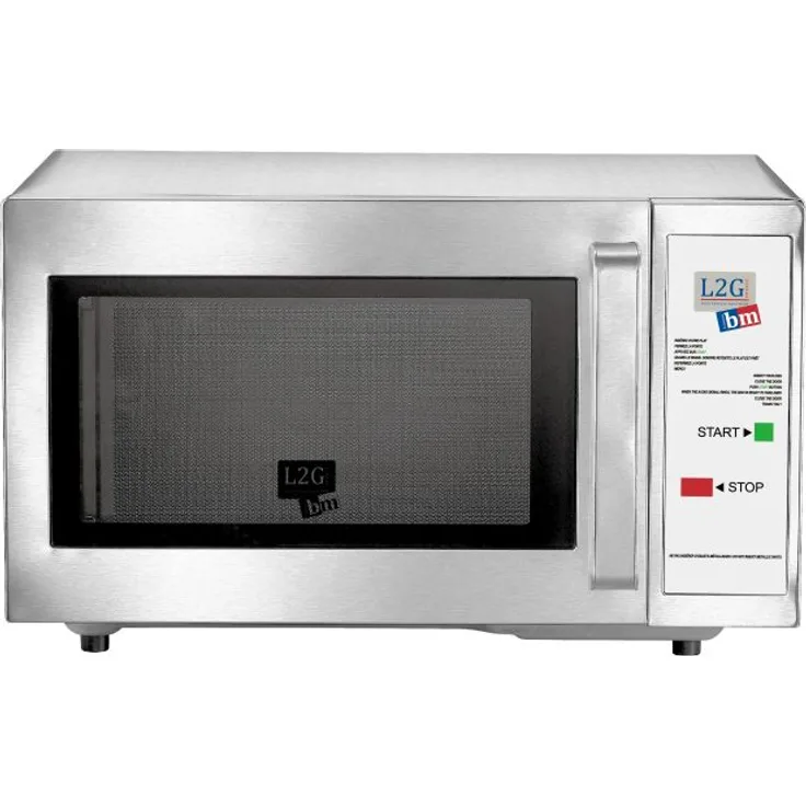 SARO Mikrowelle Modell MWO25SELF, Standgerät, 1000 Watt, 25 Liter Garraum, silber, Edelstahl
