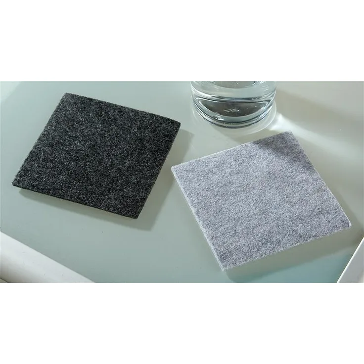 Gilde Filz Untersetzer quadratisch 4er Set L 10 x B 10 cm hellgrau
