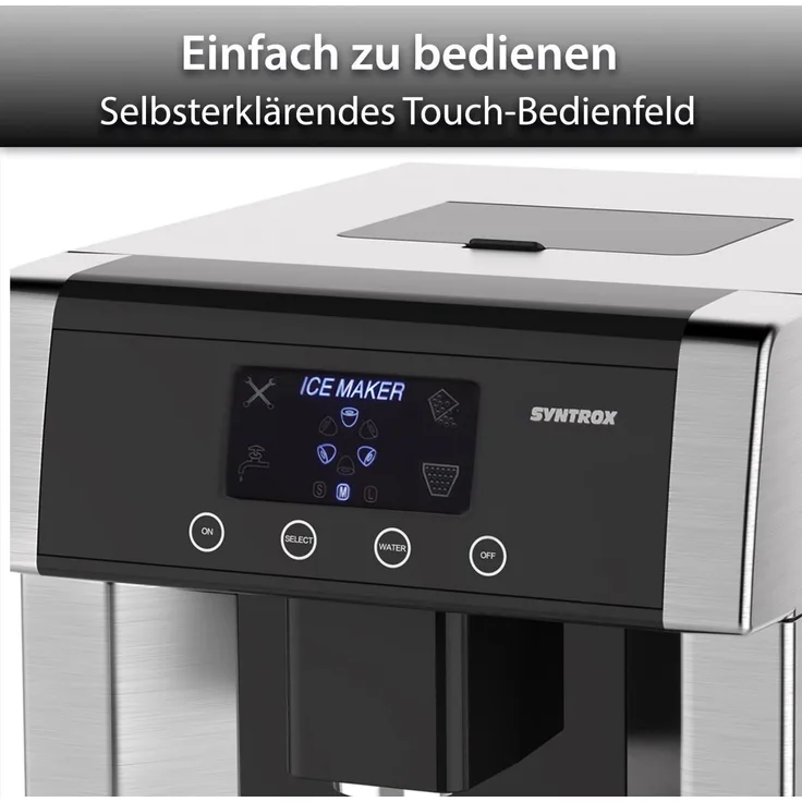 Syntrox Digitaler 2 in 1 Eiswürfelbereiter Eiswürfelmaschine mit Eiswasserfunktion und LCD, 150W