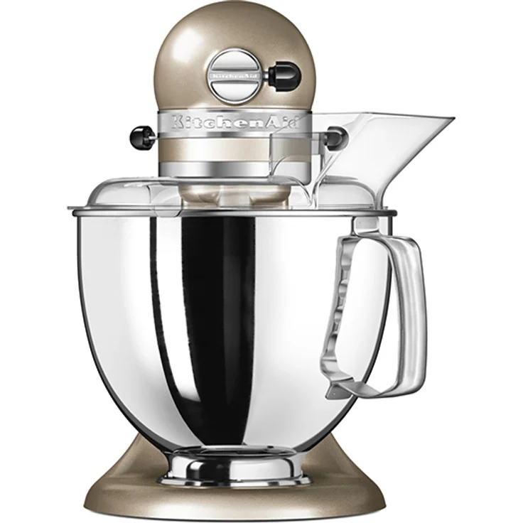 KitchenAid Artisan 5KSM175PSECZ Küchenmaschine mit Direktantrieb, 300W, 4,8 L Edelstahlschüssel, inkl. 3 L polierte Schüssel, Spritzschutz, 10 Geschwindigkeiten, gelée royale, Serie: 5KSM175PS – Bild 3